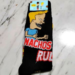 NWT  Retro Beavis and Butt-Head long men's socks